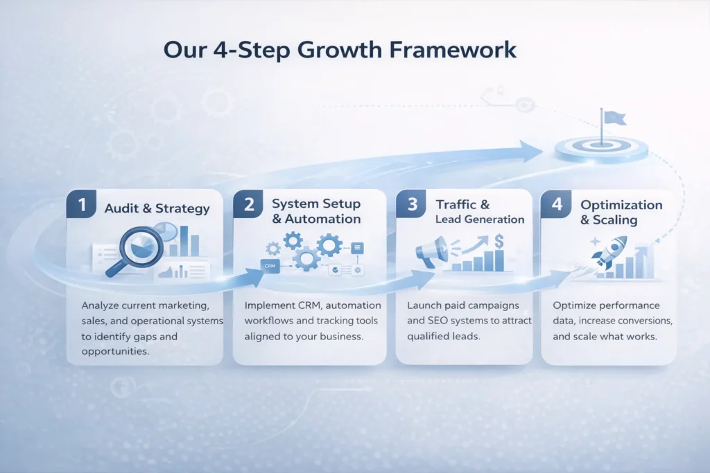 4-step growth framework infographic