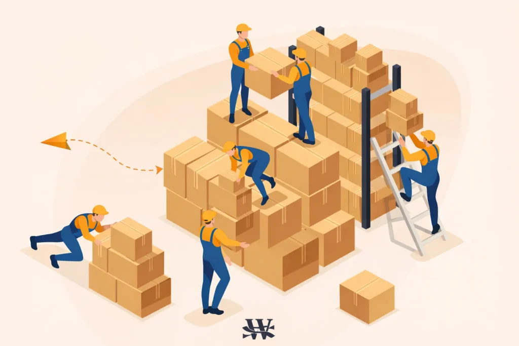 Organising the warehouse stacks