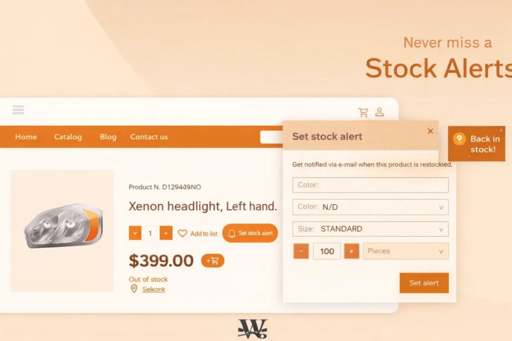 Out of stock Xenon headlight alert