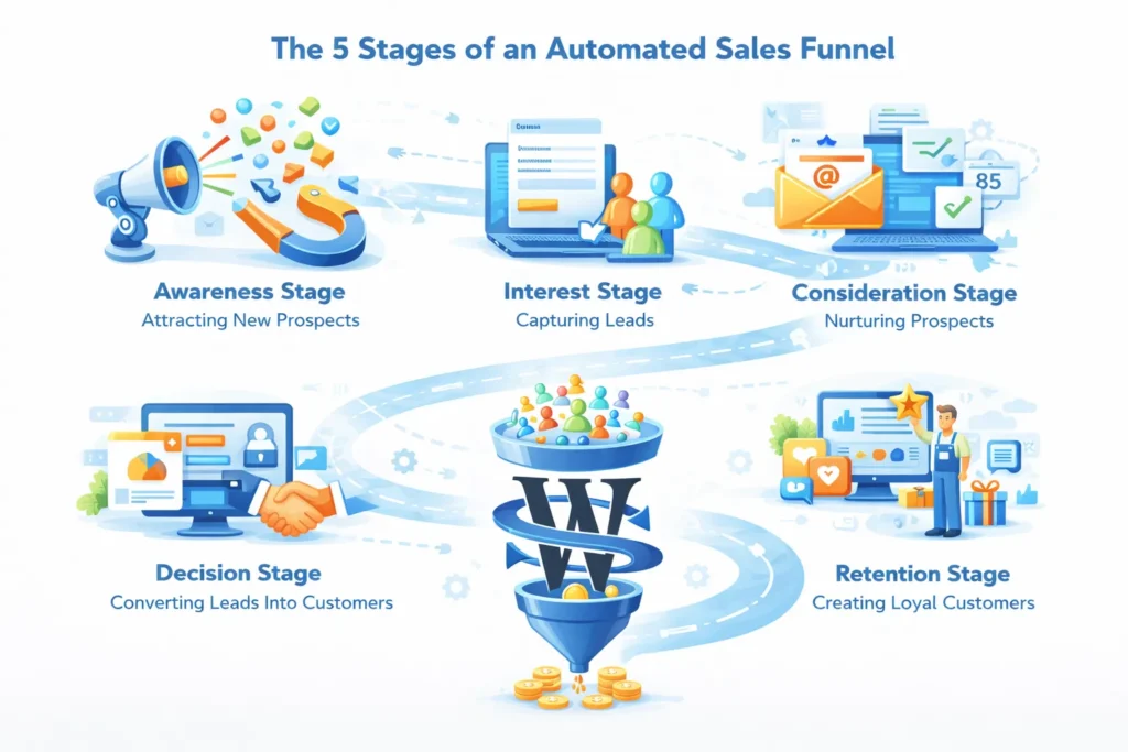 The 5 Stages of an Automated Sales Funnel